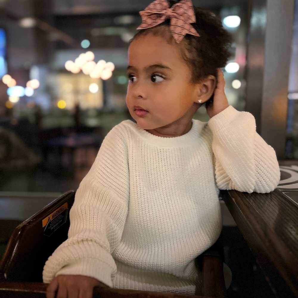 White knit sweater